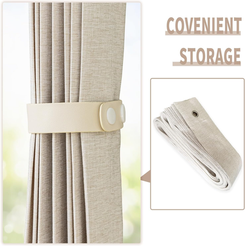 With support rod,Closet Curtain for Open Closet & Doorway, Accordion Door Curtain for Doorway, 1 Panel with Tieback,W47 x H79, Beige