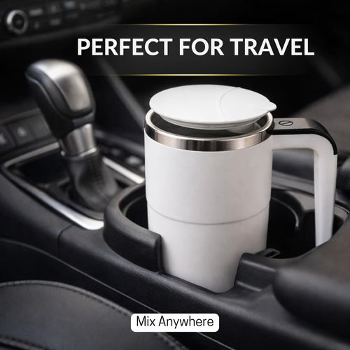 Auto Mixing Fitness Shaker Cup, Smart Temp Magnetic Stirrer, Portable Coffee & Milkshake Mixing Mug