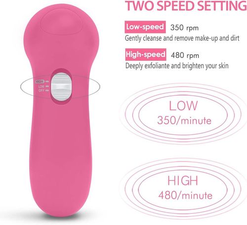 5-in-1 Portable Electric Facial Cleansing Brush & Massager — Rotating System for Deep Cleansing & Makeup Residue Removal