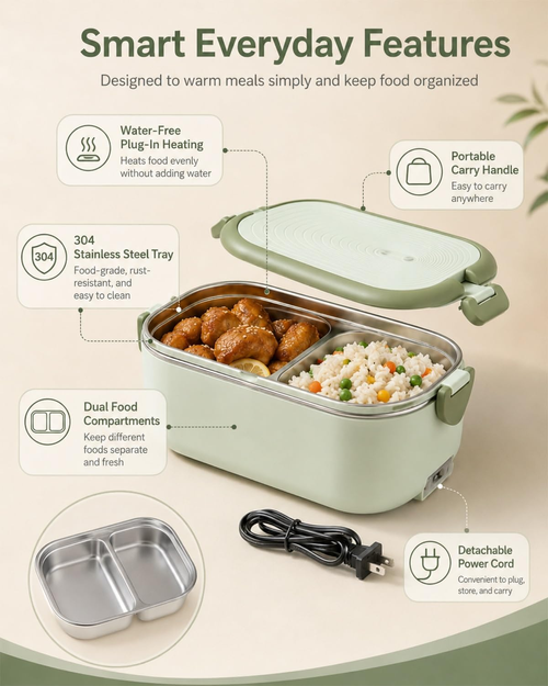 Buy Portable Electric Heated Lunch Box | Food Warmer for Office & Travel