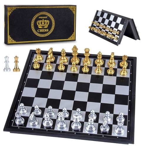 Chess Armory Travel Chess Set 9.5 Inches Magnetic Board