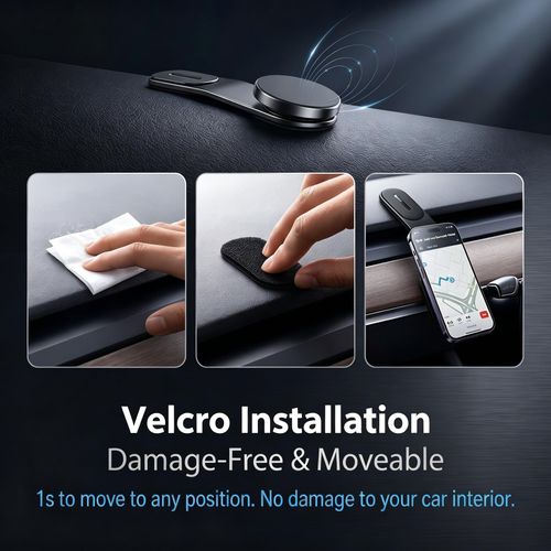 Car Dashboard Phone Holder, Magnetic 360-degree Rotating Mount for Vertical and Horizontal Screen, Strong Adsorption Bendable Navigation Mount,