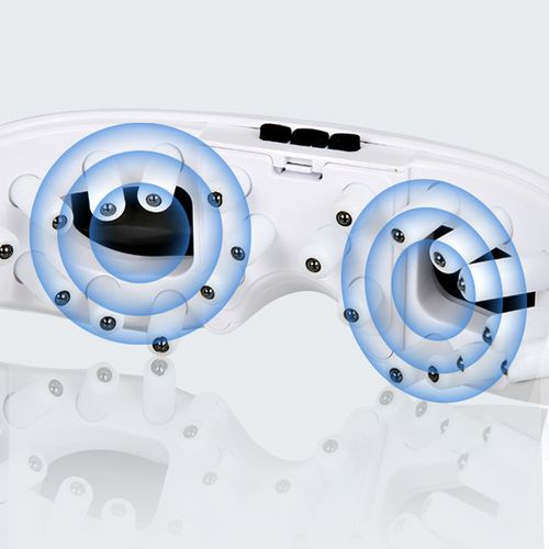 Smart eye massager with heating and vibration, foldable design, and built-in battery—relieves eye fatigue