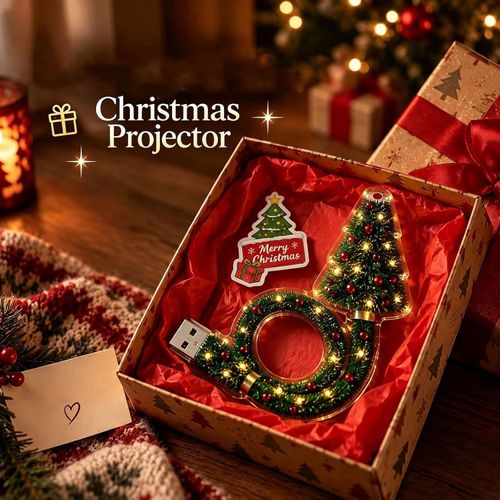 Hd USB Christmas Tree Projector with 6 Festive Scenes Plug and Play  Christmas Tree Design Plug in Night Light Ceiling Projector Indoor, for Room Decor Holiday Party Xmas Gifts