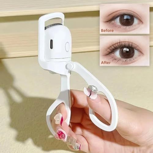 Rechargeable Heated Eyelash Curler, Portable Mini Electric Lash Curler, Heat Styling All-in-One Lash Tool for Long Lasting Curl