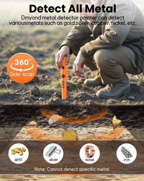 Handheld Metal Pinpointer Wand, Portable Security Metal Detector, High Precision Metal Scanner
