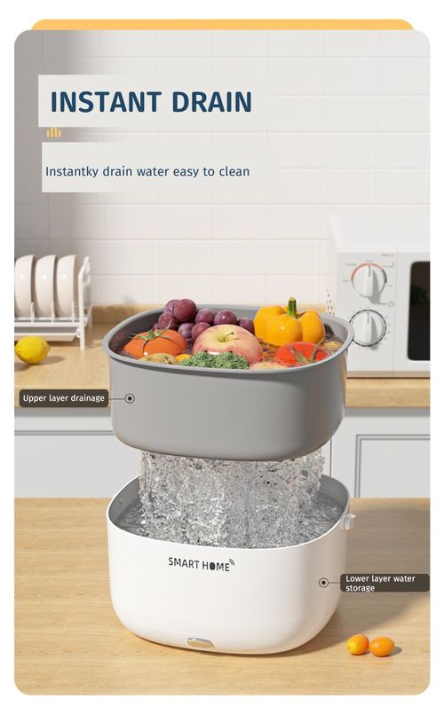 Fruit And Vegetable Ultrasonic Cleaning Basket Large Capacity Drain Washing Machine Electric Kitchen Ingredient Purifier Electric Fruits- And Vegetable Purifier Washing Machine