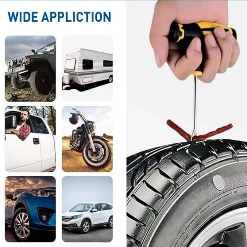 30PCS Tire Plug Kit Car Emergency Flat Tire Repair Tool Set Drill Rubber Repair Screws Tires Plug Tubeless Puncture Fix Kits Professional Tools for Cars Motorcycles ATV UTV Trucks Roadside Kit