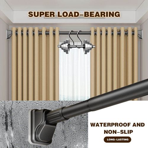 Curtain Retractable Support Rod, Drill-free Mount, Indoor Simple Hanging & Storage Rod
