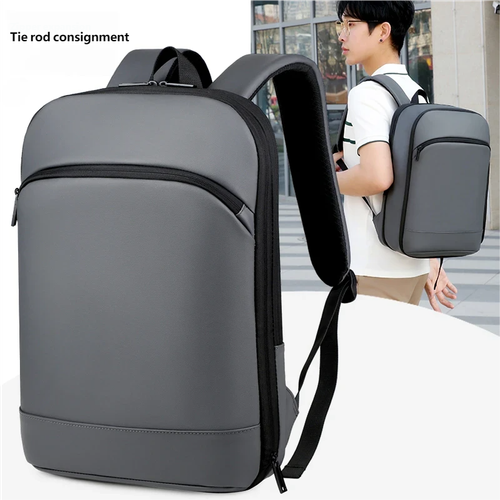 Ultra-thin commuter backpack with large capacity and expandable design; multi-functional waterproof shoulder bag