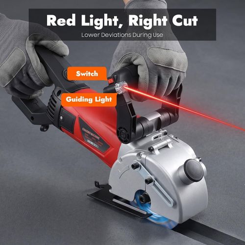 Wall Chaser 2800W Electric Wall Chaser Cutting Machine with 5 Diamond Blades & Infrared Sighting, Water Line Wall Chaser Concrete Cutter