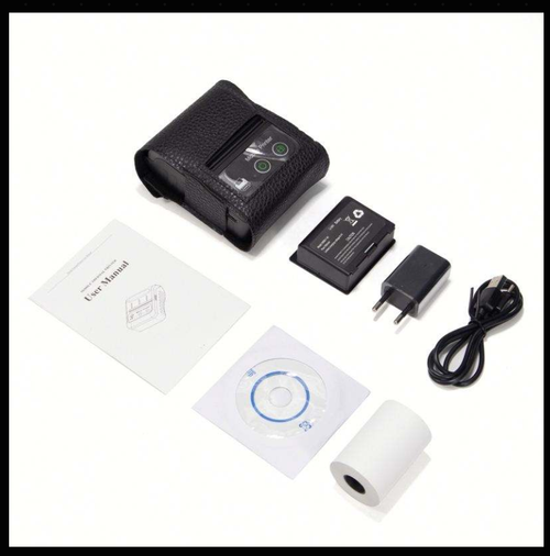 Portable 58mm Thermal Receipt Printer, Bluetooth & USB Connection with Built-in Battery