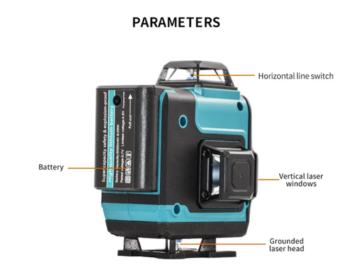 16-Line 360° Green Beam Laser Marking Device, Self-Leveling Measuring Tool for Outdoor Working