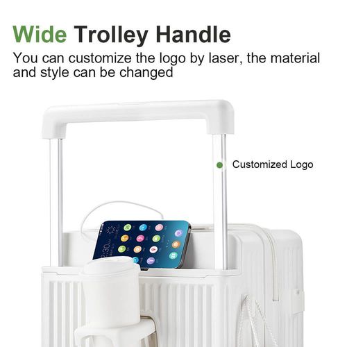 Silent Wheel Front Opening Suitcase, Unisex Lightweight Travel Luggage