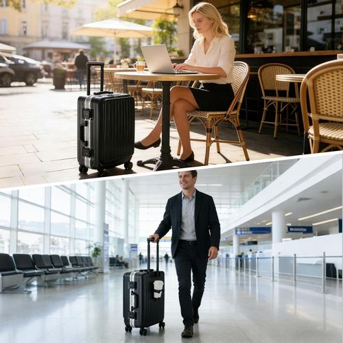 24 Inch PC Hard Shell Luggage, Aluminum Frame Travel Suitcase for Men Women & Students