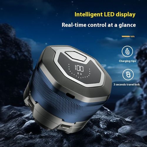 Magnetic suction rotating six-blade head bald head shaver, fully washable, Type-C interface.