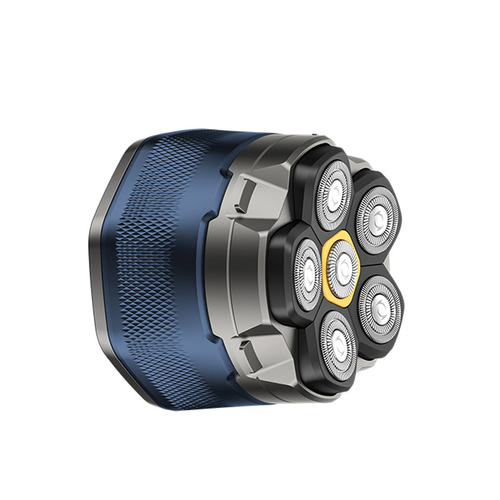 Magnetic suction rotating six-blade head bald head shaver, fully washable, Type-C interface.