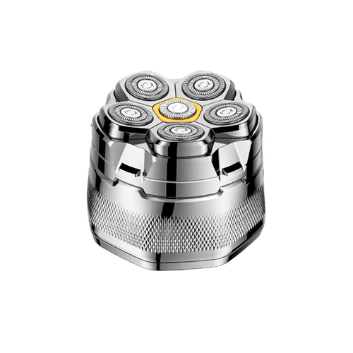 Magnetic suction rotating six-blade head bald head shaver, fully washable, Type-C interface.