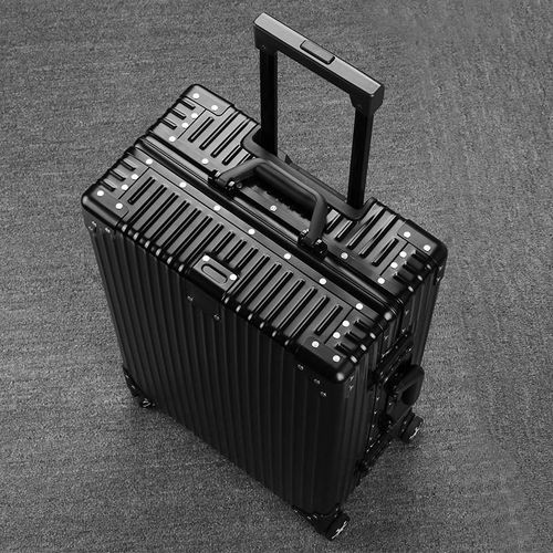 24-inch trendy retro suitcase with silent, multi-directional wheels.