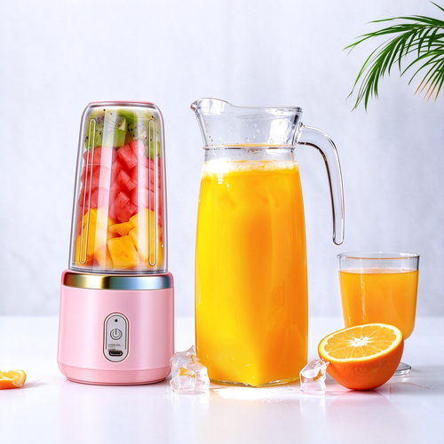 USB Rechargeable Portable Mini Blender, Small Electric Fruit Juicer Cup for Home, Travel & Fresh Smoothies