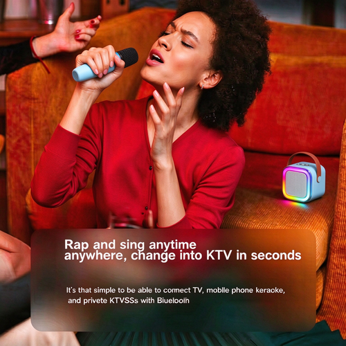 K12 Bluetooth Speaker & Wireless Microphone – Mini Karaoke System for All Ages, Electronic Toy, and Ultimate Singing Gadget