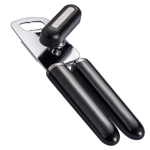 Stainless Steel Manual Can Opener — Multifunctional Safety-Edge Opener for Cans & Bottle Caps