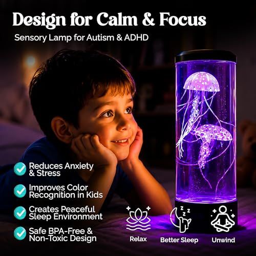 Dreamy Ocean Jellyfish & Bubble Fish Mood Lamp, Plug-in LED Nightlight, Bedside Decor Creative Gift