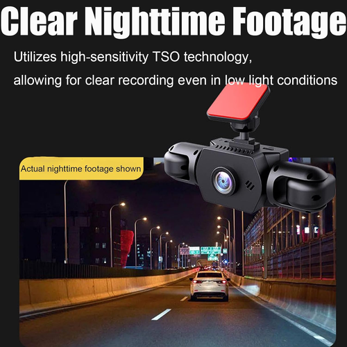 4-Channel 360° Full Surround Dash Cam Front Left Right Rear Car Camera