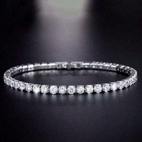Minimalist 4mm Round Zircon Bracelet — Colorful & Sparkling, Hip-Hop Style, Versatile Unisex Accessory for Couples