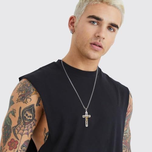 Cross Alloy Necklace for Men Women, Simple Stylish Pendant Necklace Daily Wear Jewelry