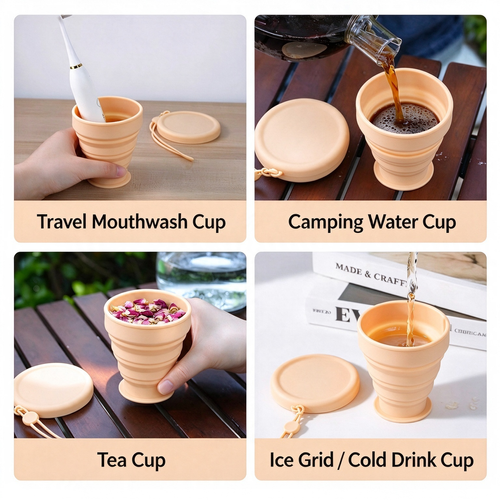 Collapsible Silicone Travel Cup – Retractable, Portable, and Easy-to-Store Outdoor Cup