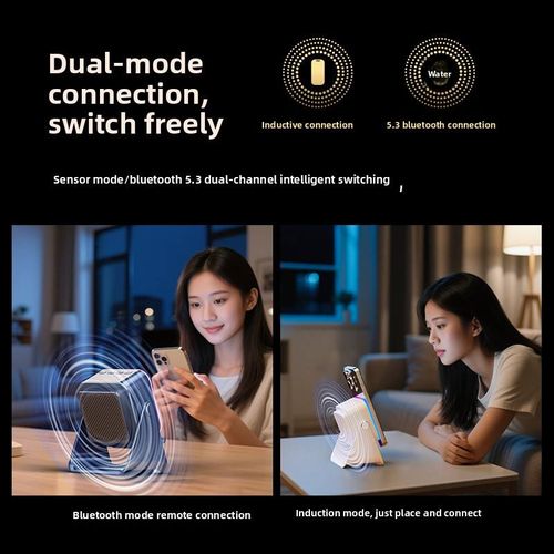 3-in-1 Multifunctional Wireless Sensor Speaker — Foldable Desktop Stand with Ambient Light & Charging for Gaming, KTV & Bedroom