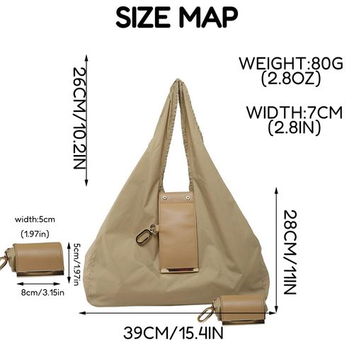 Foldable Eco Cloth Bag Keychain Purse, Portable Shopping Tote Bag Key Ring Accessory