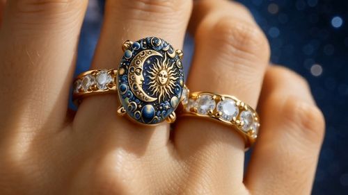 Women's Vintage Sun & Moon Pattern Ring, Carved Textured Fashion Ring, Hypoallergenic Skin-Friendly Casual Jewelry, Ideal Daily Wear & Holiday Gift for Friends and Family