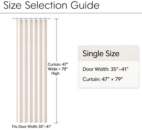 With support rod,Closet Curtain for Open Closet & Doorway, Accordion Door Curtain for Doorway, 1 Panel with Tieback,W47 x H79, Beige