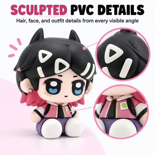 2Pack  Cute Chibi Anime Girl Figure – Kawaii Horned Character PVC Collectible Mini