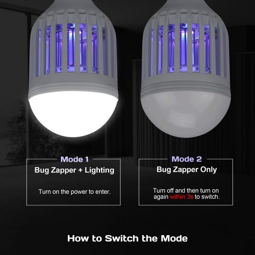 New 2-in-1 LED Mosquito Killer Bulb, E27 Screw Base Lighting & Insect Zapper Lamp, Suitable for Indoor and Outdoor