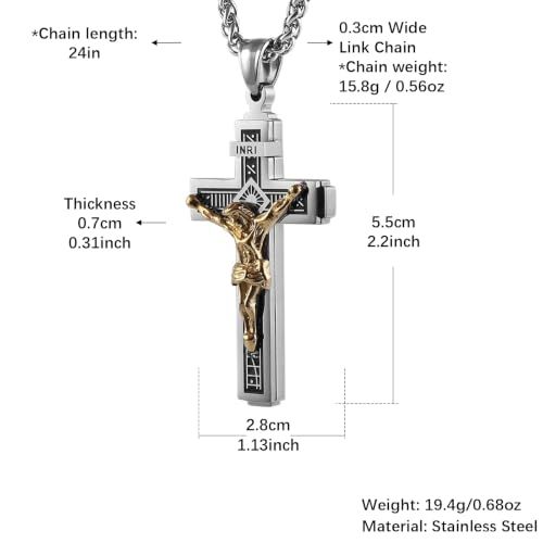 Cross Alloy Necklace for Men Women, Simple Stylish Pendant Necklace Daily Wear Jewelry