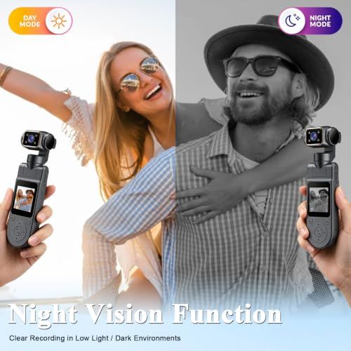 Body Camera with Audio & Video Recording Handheld Vlogging Camera 1080P FHD | 270° Rotationg Lens | Night Vision | Connects to Phone | 1.54in Screen | Magnetic Clip | Camera for Vlogging