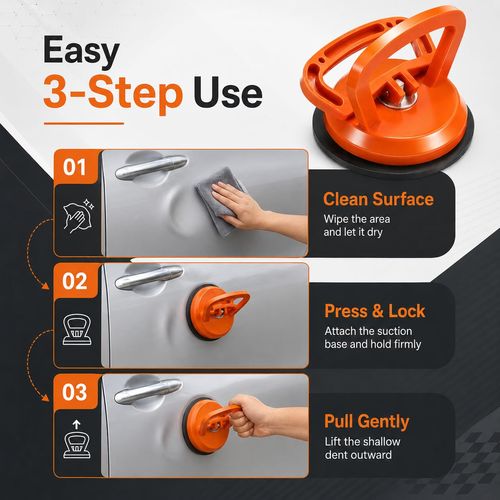 Car Dent Puller Suction Cup, Paintless Door Dent Repair Tool, Heavy-Duty Suction Lifter for Sheet Metal, Tile & Glass