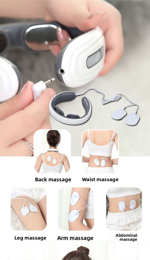 Electric Pulse Neck Massager  | Cervical Massager with Extra Massage Pads | 6 Massage Modes Magnetic Therapy, Rechargeable Portable Massager for Neck, Back, Waist, Arms & Legs