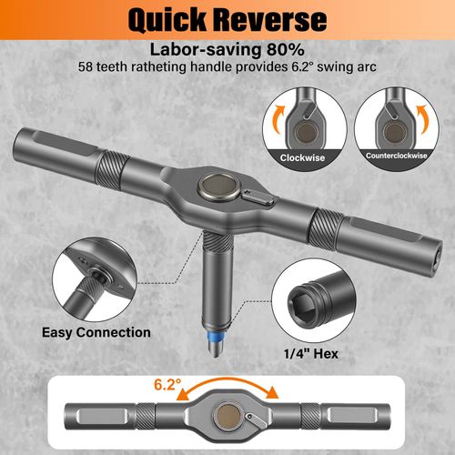 Multifunctional Ratchet Screwdriver Set, 24 Types S2 Steel Bits Portable Hand Repair Tools