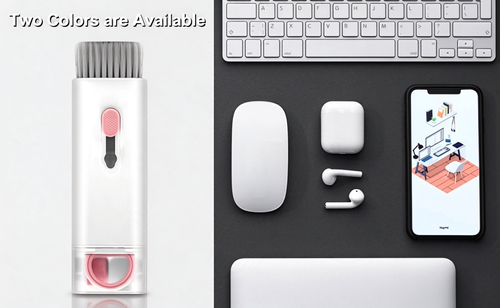 7-in-1 Multifunctional Electronic Cleaning Kit (No Screen Cleaning Liquid Included) | Keyboard Earbud Phone Cleaner Brush with Keycap Puller, Portable Duster for Laptops, Headphones & Digital Devices