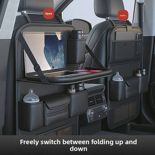 Black Car Seat Back Organizer – Hanging Storage Pouch for Vehicle Seat Backs