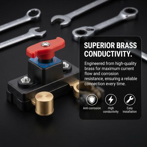 Dual Knob Battery Master Cutoff Switch, Pure Copper Conductor, 12V 24V Universal, Auto Modification Power Isolator Switch