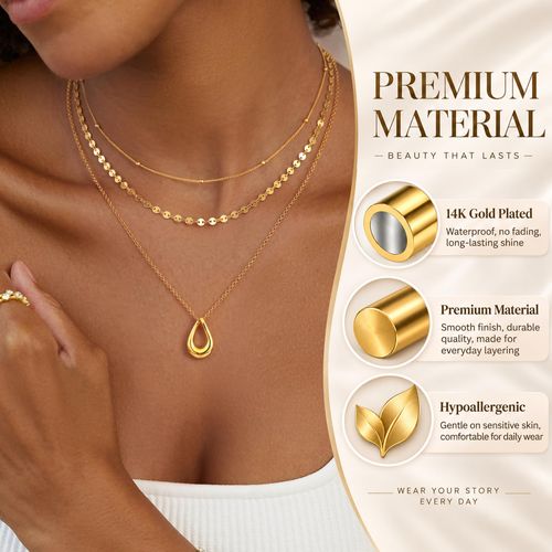 Teardrop-shaped necklace: a stylish, fresh, sweet, and vintage-inspired clavicle chain—perfect for everyday wear or as a layered piece.