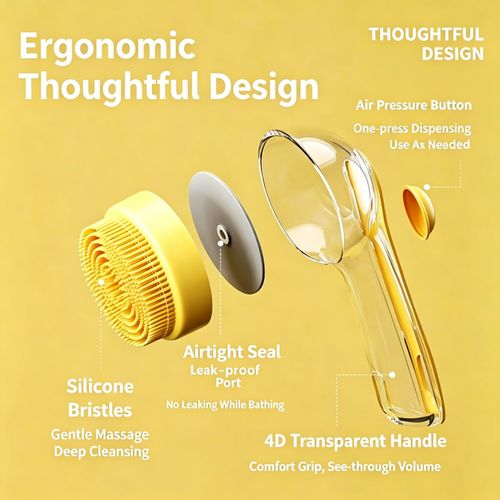 Refillable Pet Shower Scrubber, Soft Silicone Grooming Massager for Bathing