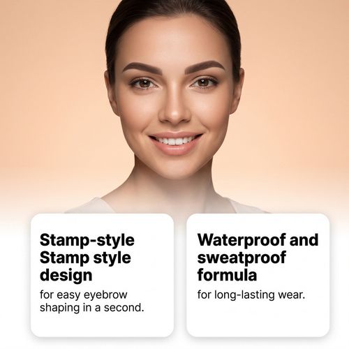 Eyebrow Powder,Waterproof Eyebrow Stamp Powder Seal Perfect Nature Eye Brow Powder Tinting Coloring Kit Delicate Shape (Dark Brown)