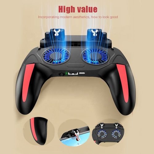 Smartphone Gaming Controller with Dual Cooling Fans — Standard for Shooter Games, Rechargeable Gamepad for iOS & Android