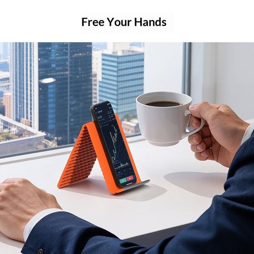 Adjustable Silicone Foldable Stand for Phones & Tablets (iPad) — Flexible, Portable & Non-Slip Desktop Holder for Home, Office & Travel